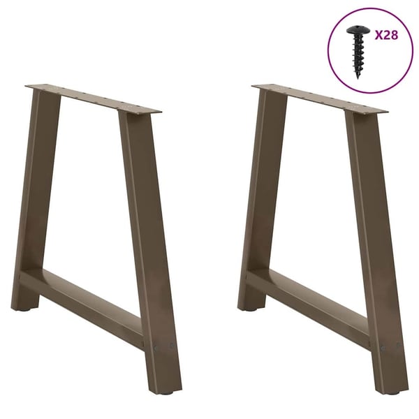 vidaXL Spisebordben A-formet 2 stk 90 x (72-73) cm stål