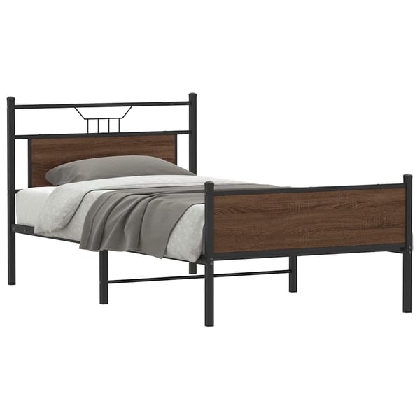 vidaXL Sengeramme uten madrass brun eik 100x200 cm konstruert tre