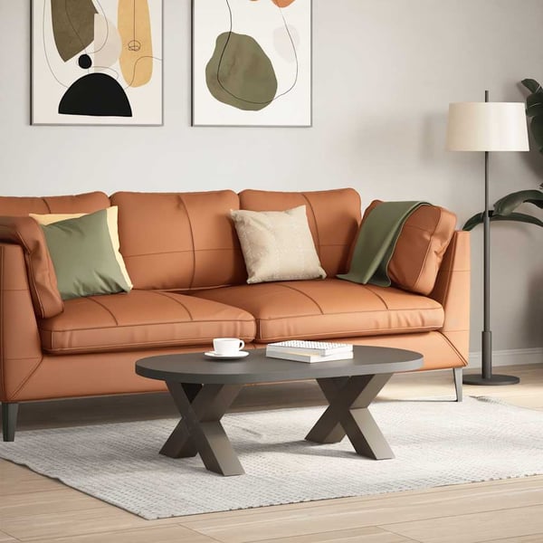 vidaXL Salongbordben X-formet 2 stk naturstål 60 x (30-31) cm stål