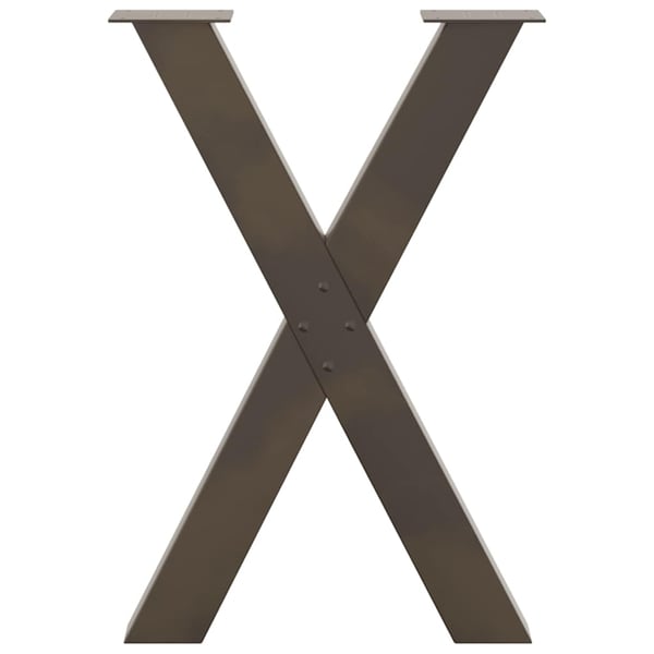 vidaXL Spisebordben X-formet 2 stk naturstål 60 x (72-73) cm stål