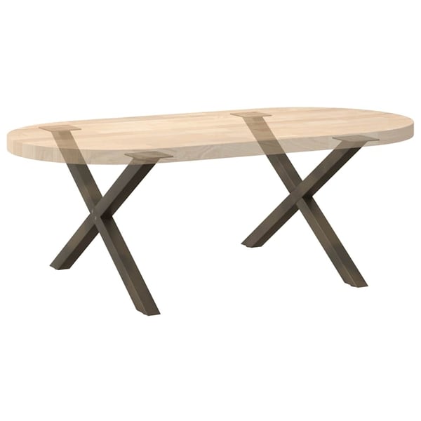 vidaXL Salongbordben X-formet 2 stk naturstål 70 x (42-43) cm stål