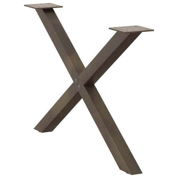 vidaXL Salongbordben X-formet 2 stk naturstål 70 x (42-43) cm stål