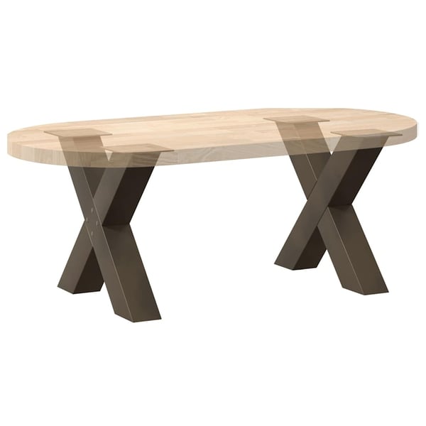 vidaXL sofabordsben X-formet 2 stk. naturstål 60x(42-43) cm stål