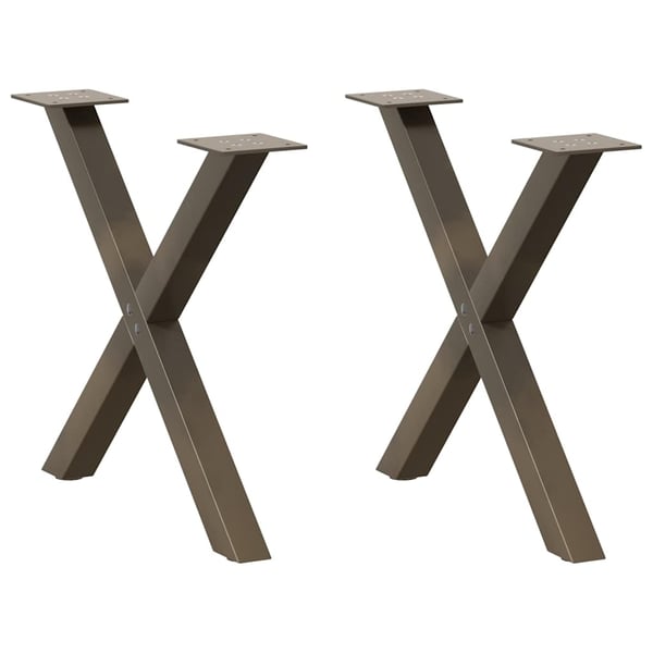 vidaXL sofabordsben X-formet 2 stk. naturstål 60x(42-43) cm stål