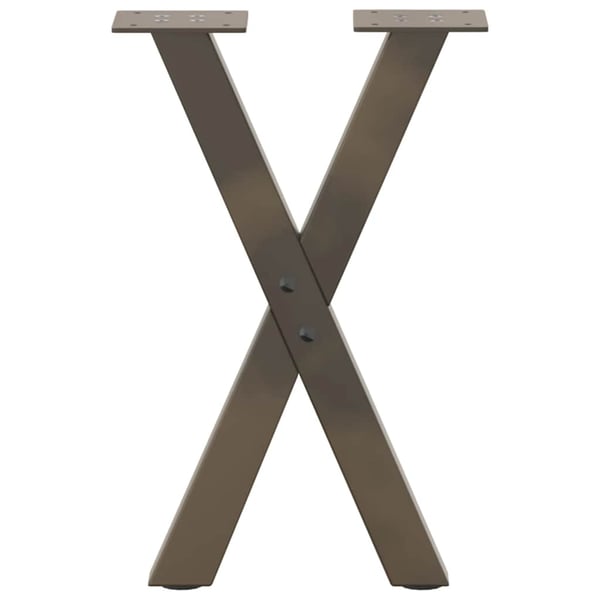 vidaXL Salongbordben X-formet 2 stk naturstål 28 x (42-43) cm stål