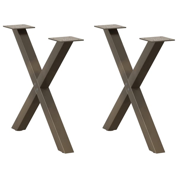vidaXL sofabordsben X-formet 2 stk. naturstål 50x(42-43) cm stål