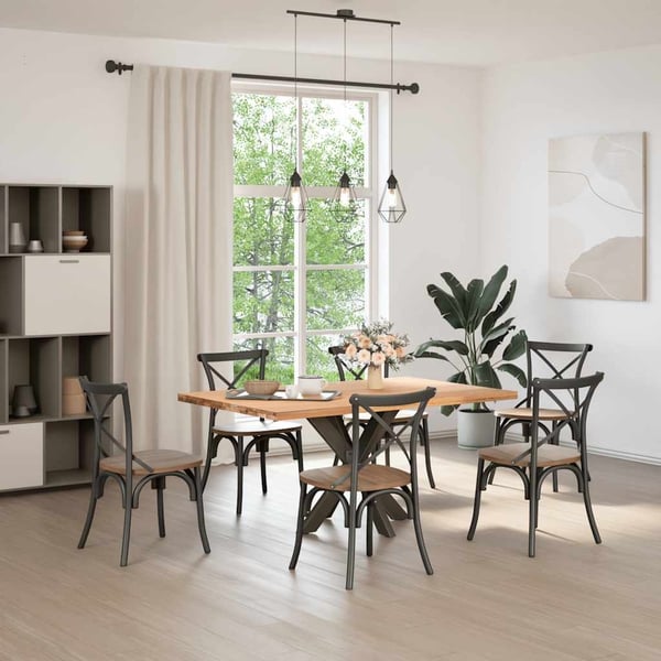 vidaXL spisebordben edderkopformet sort 85x85x(72-73) cm stål