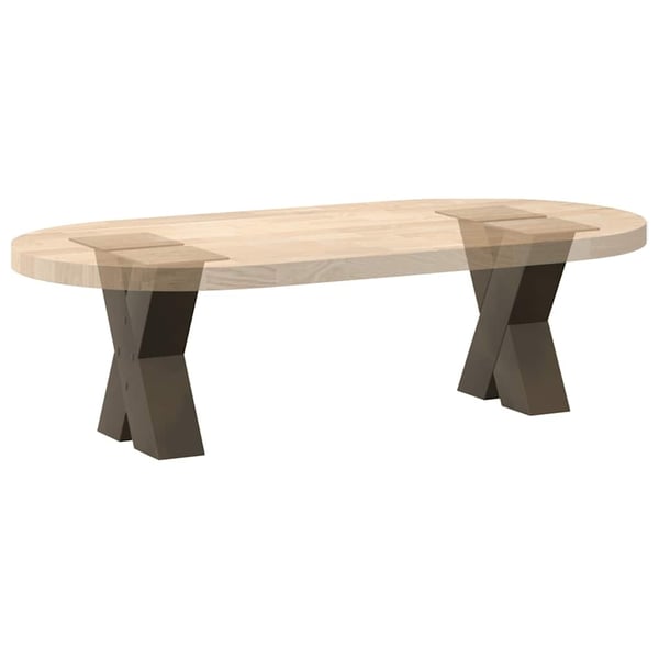vidaXL Salongbordben X-formet 2 stk naturstål 40x(30-31) cm stål