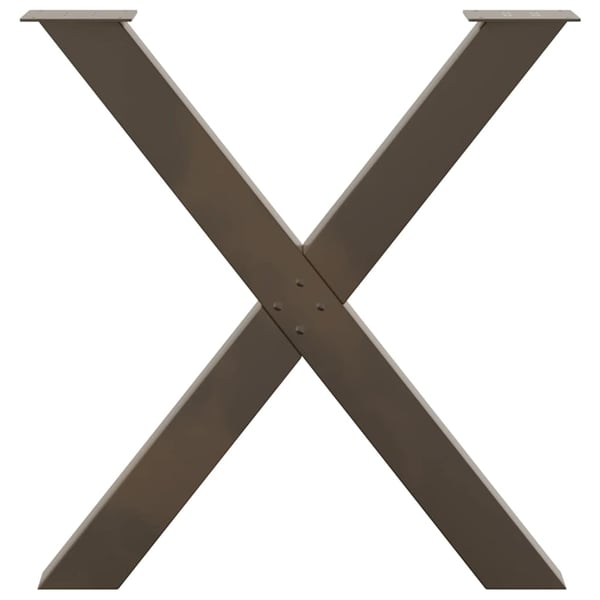 vidaXL spisebordsben X-formet 2 stk. naturstål 80x(72-73) cm stål