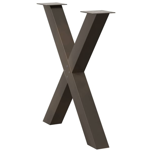 vidaXL spisebordsben X-formet 2 stk. naturstål 80x(72-73) cm stål