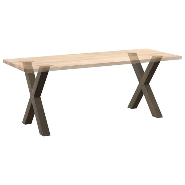 vidaXL Spisebordben X-formet 2 stk naturstål 70 x (72-73) cm stål
