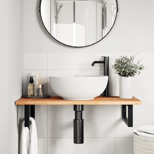 vidaXL Plate til baderomsskap med finish 80x40x2 cm heltre akasie