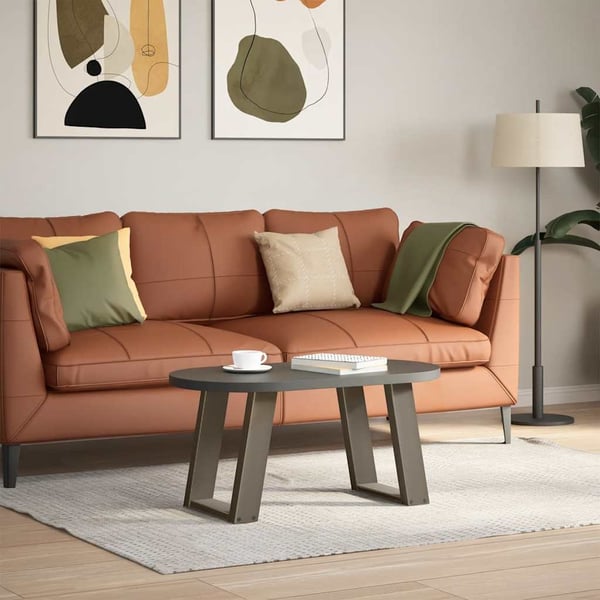 vidaXL Salongbordben U-formet 2 stk naturstål 28 x (42-43) cm stål
