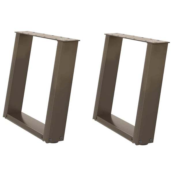 vidaXL Salongbordben U-formet 2 stk naturstål 50x(42-43) cm stål