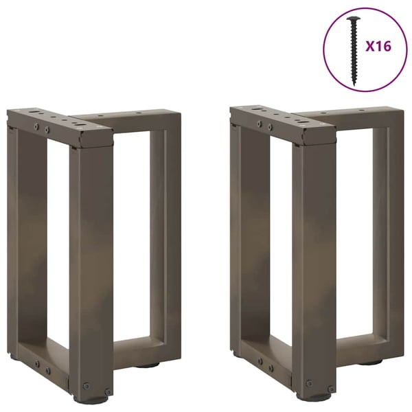vidaXL Salongbordben T-formet 2 stk svart 28x25x(42-43) cm stål