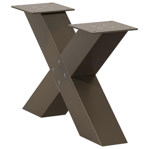 vidaXL Salongbordben X-formet 2 stk naturstål 50x(30-31) cm stål