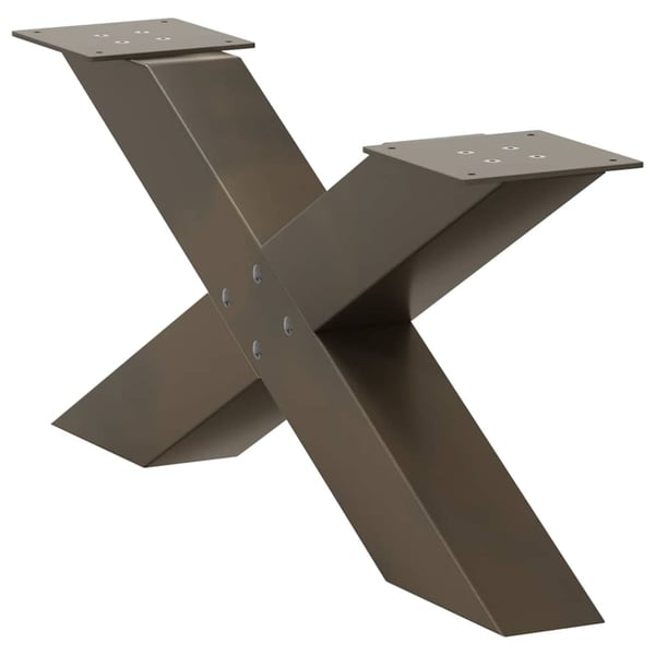 vidaXL sofabordsben X-formet 2 stk. naturstål 70x(30-31) cm stål