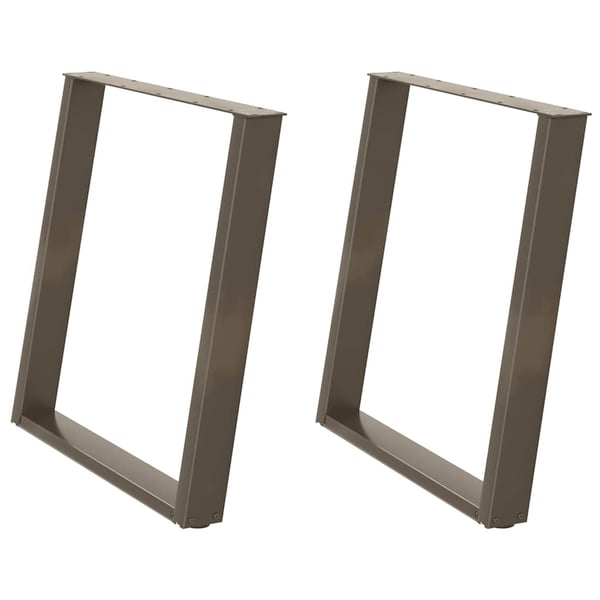 vidaXL Spisebordben U-formet 2 stk naturstål 80 x (72-73) cm stål