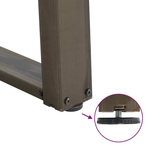 vidaXL Spisebordben U-formet 2 stk naturstål 80 x (72-73) cm stål