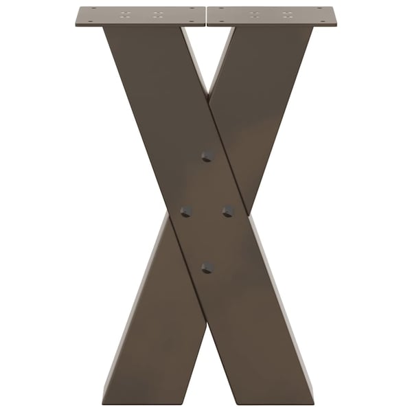 vidaXL Salongbordben X-formet 2 stk naturstål 38 x (42-43) cm stål