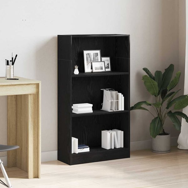 vidaXL Bokhylle svart eik 60x24x109 cm konstruert tre