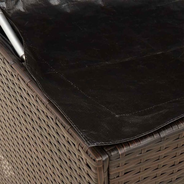 vidaXL udendørs hyndeboks 100x55x55,5 cm polyrattan brun