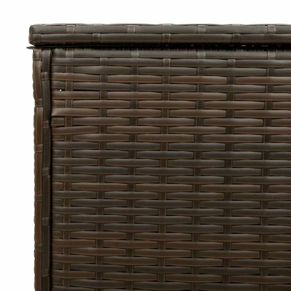 vidaXL udendørs hyndeboks 100x55x55,5 cm polyrattan brun