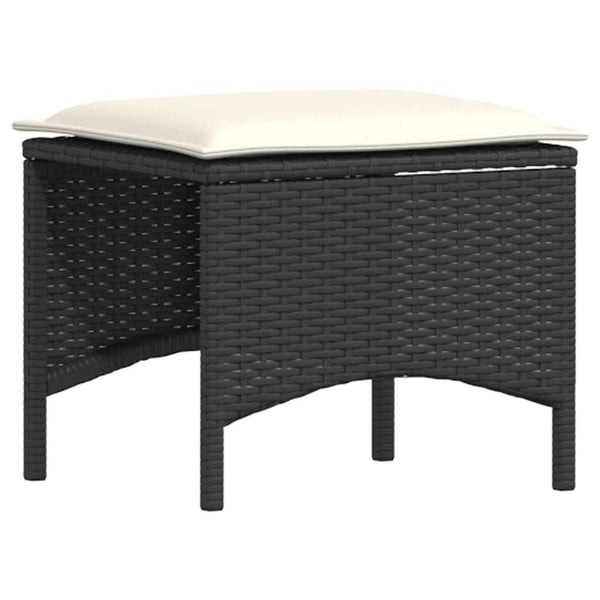 vidaXL sofasæt til haven 4 dele med hynder L-formet polyrattan sort