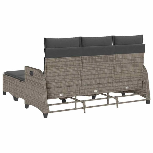 vidaXL sofasæt til haven 3 dele med hynder L-formet polyrattan grå