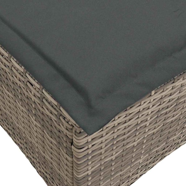 vidaXL sofasæt til haven 3 dele med hynder L-formet polyrattan grå