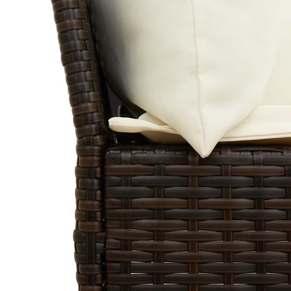 vidaXL havesofa med hynder polyrattan brun