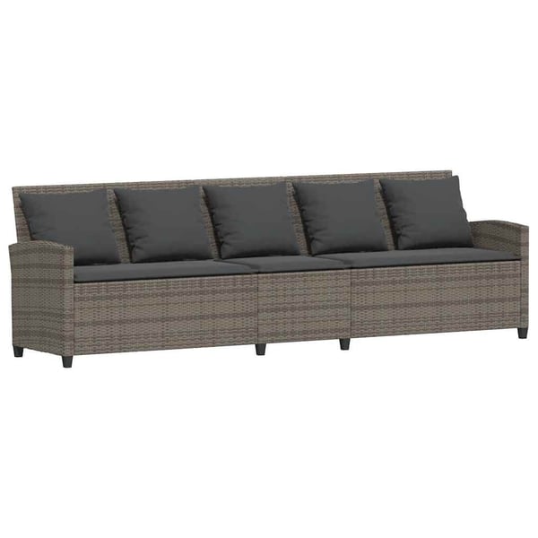 vidaXL sofasæt til haven 4 dele med hynder polyrattan grå