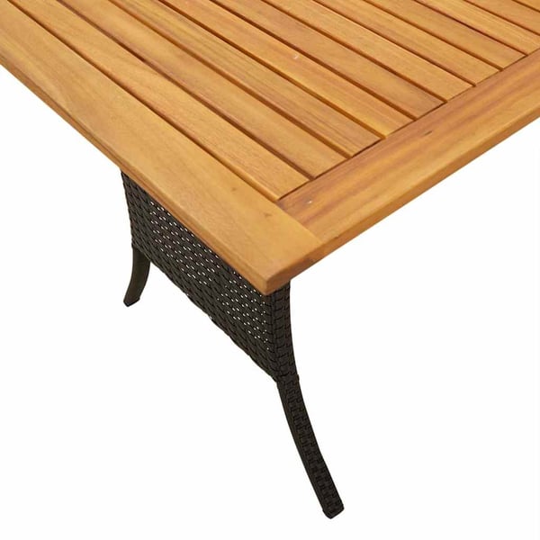 vidaXL 3-personers sofa med hynder og bord polyrattan sort
