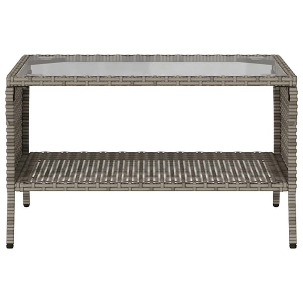 vidaXL 2-personers sofa med hynder og bord polyrattan grå