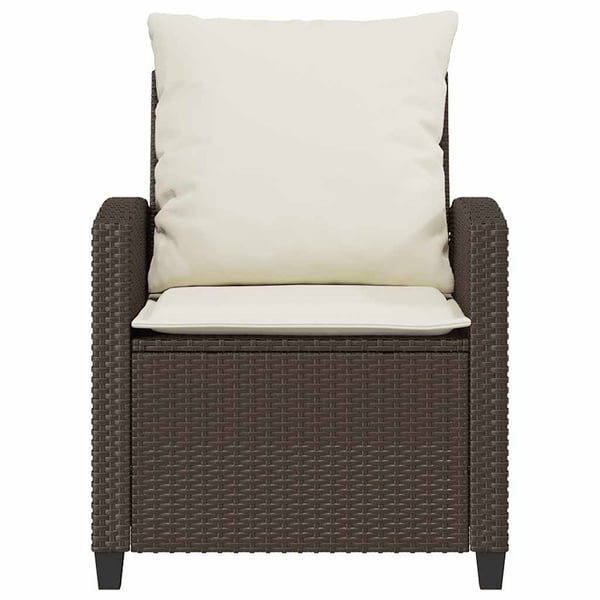 vidaXL sofasæt til haven 4 dele med hynder polyrattan brun