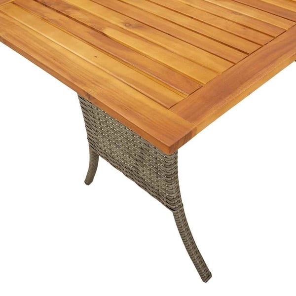 vidaXL 3-personers sofa med hynder og bord polyrattan grå