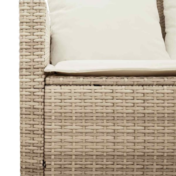 vidaXL Soffgrupp för trädgård med dynor 4 delar beige konstrotting