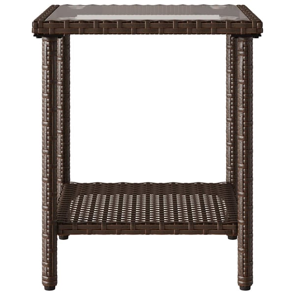 vidaXL havesofa med bord og hynder L-formet polyrattan brun