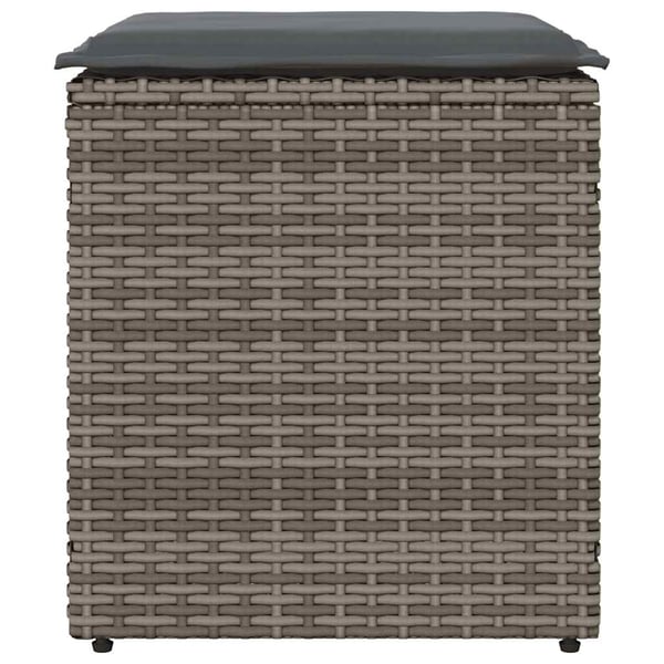 vidaXL havestole med hynder 2 stk. 40x40x43 cm polyrattan grå