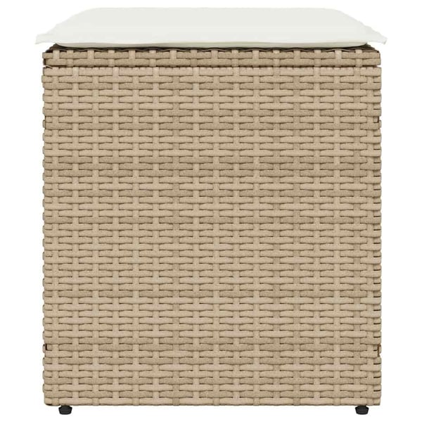 vidaXL havestole med hynder 2 stk. 40x40x43 cm polyrattan beige