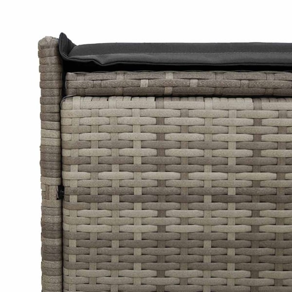 vidaXL udendørs opbevaringsbænk med hynde 100 cm polyrattan grå