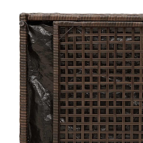 vidaXL udendørs opbevaringsbænk med hynde 100 cm polyrattan brun