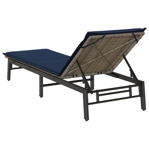 vidaXL liggestol med hynde polyrattan grå