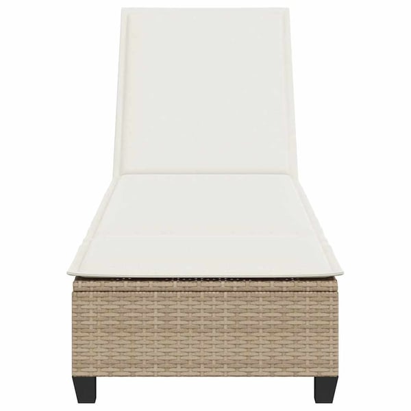 vidaXL Solstol med dynor beige 55x200x25,5cm konstrotting