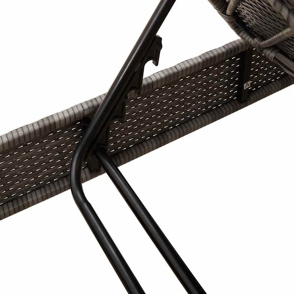 vidaXL liggestol med hynder 55x200x25,5 cm polyrattan grå