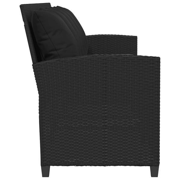 vidaXL 5-personers havesofa med hynder polyrattan sort