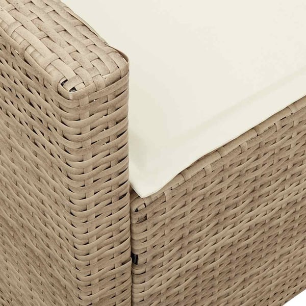 vidaXL Trädgårdssoffa 5-sits med dynor beige konstrotting