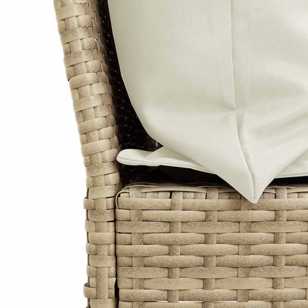 vidaXL Trädgårdssoffa med dynor beige konstrotting