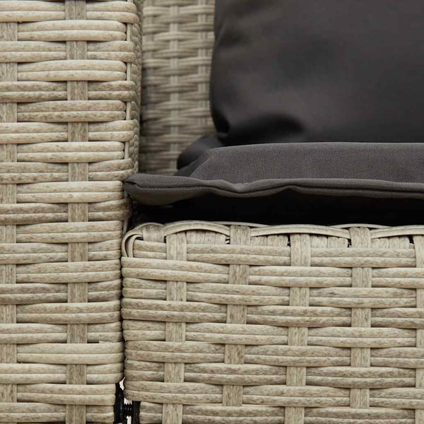 vidaXL 5-personers havesofa med hynder polyrattan lysegrå