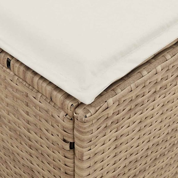 vidaXL spisebordssæt til haven 4 dele med hynder polyrattan beige